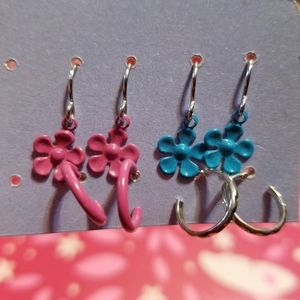 SALE! Flower and hoop earrings
